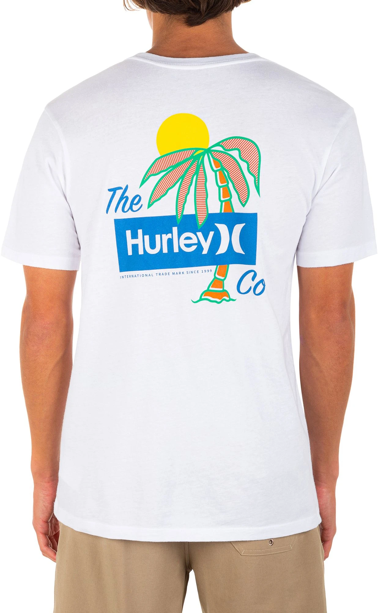 Hurley Men's Everyday Washed Welcome To Paradise Graphic T-Shirt For Men White 3 Hurley Men's Everyday Washed Welcome To Paradise Graphic T-Shirt For Men White