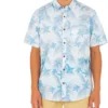 Hurley Mens Bungalow Floral Short Sleeve Button Up Short For Men Sail