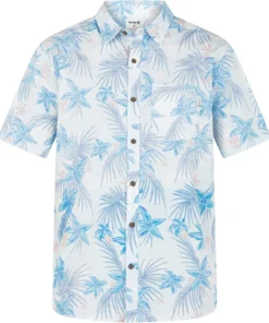 Hurley Mens Bungalow Floral Short Sleeve Button Up Short For Men Sail -Deals The Tropi Trend Store unnamed file 1015