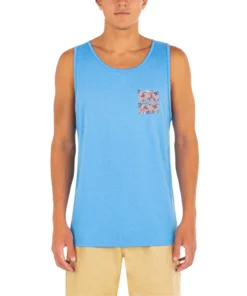 Hurley Men's Everyday Washed Four Corners Tank Top For Men Unity Blue
