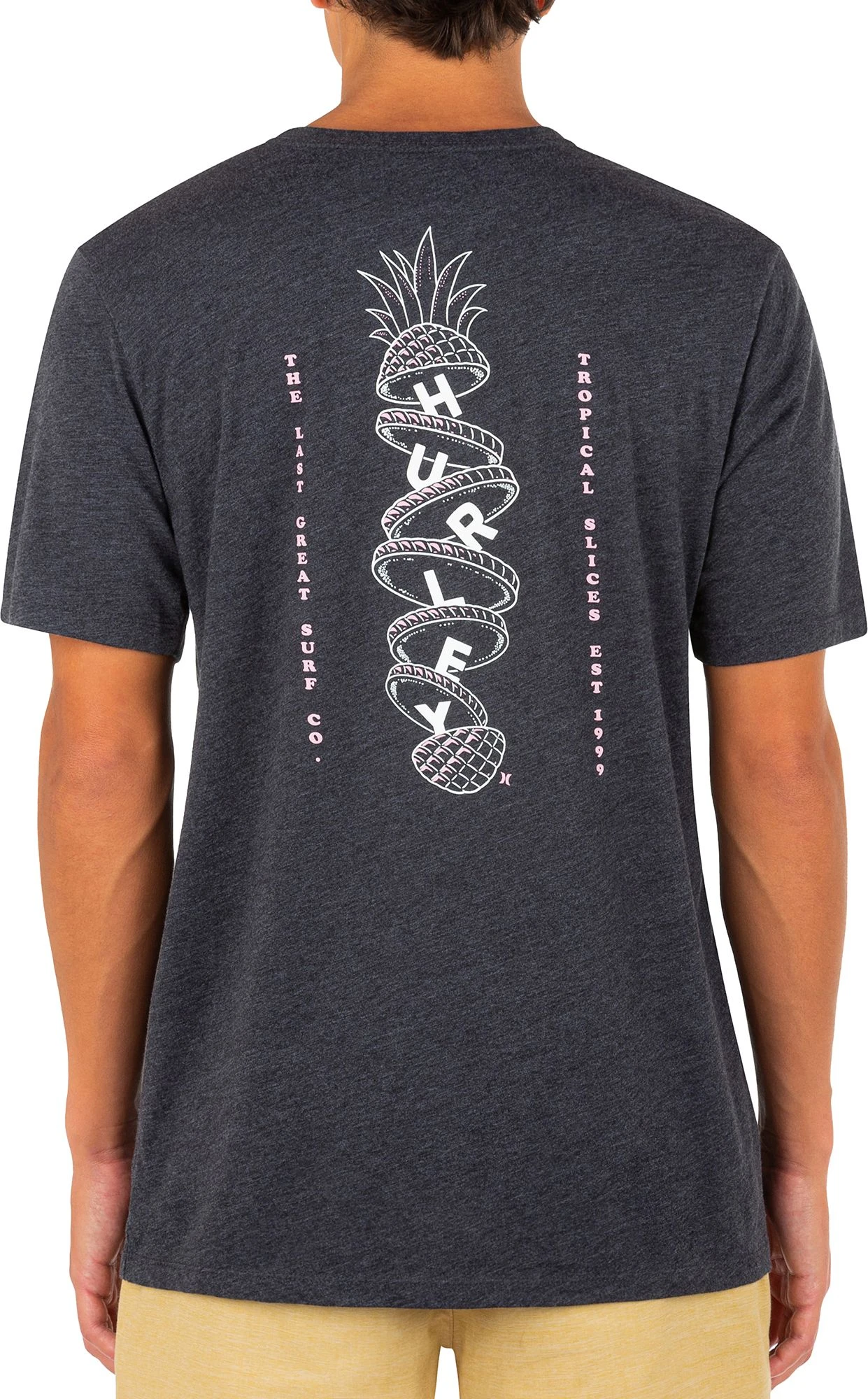Hurley Men's Everyday Washed Tropical Slices Short Sleeve Graphic T-Shirt For Men Black Heather 4 Hurley Men's Everyday Washed Tropical Slices Short Sleeve Graphic T-Shirt For Men Black Heather - Image 2