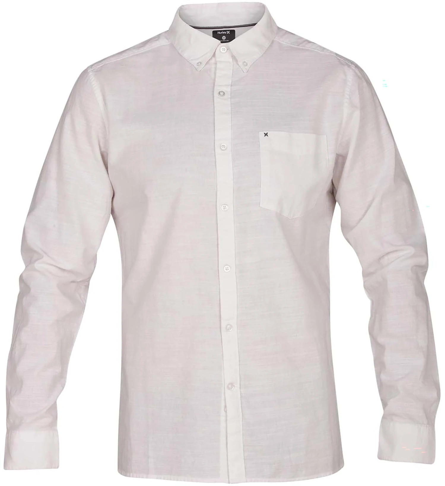 Hurley Men's One & Only 2.0 Woven Long Sleeve Shirt For Men White 3 Hurley Men's One & Only 2.0 Woven Long Sleeve Shirt For Men White