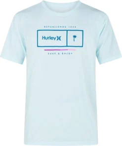Hurley Men's Everyday Washed Pop Bars Short Sleeve Graphic T-Shirt For Men Teal Tinted