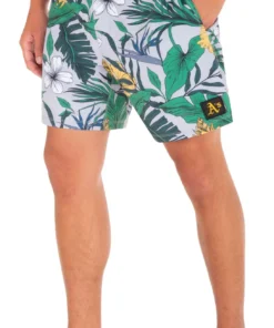 Hurley Men's Oakland Athletics Grey 17" Cannonball Board Shorts For Men
