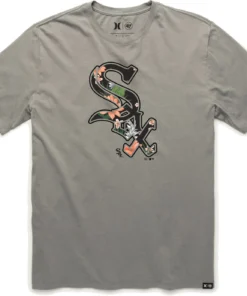 Hurley Men's Chicago White Sox Gray Graphic T-Shirt For Men