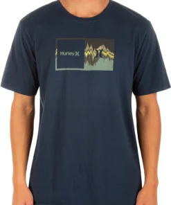 Hurley Men's Everyday Washed Double Up Glitch Graphic T-Shirt For Men Armory Navy