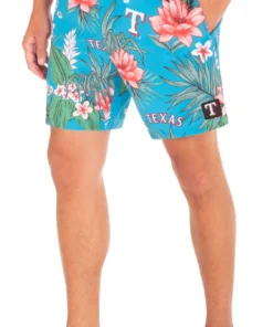 Hurley Men's Texas Rangers Blue 17" Cannonball Board Shorts For Men