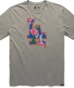 Hurley X '47 Men's Los Angeles Dodgers Grey T-Shirt For Men