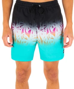 Hurley Men's La Playa Volley 17" Board Shorts For Men Black