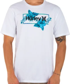 Hurley Men's Everyday Washed Split Flower Short Sleeve Graphic T-Shirt For Men Black