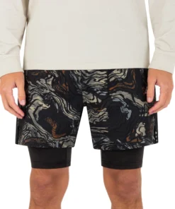 Hurley Men's H20-DRI Trek II Get Lost Combo 15.5" Shorts For Men Black