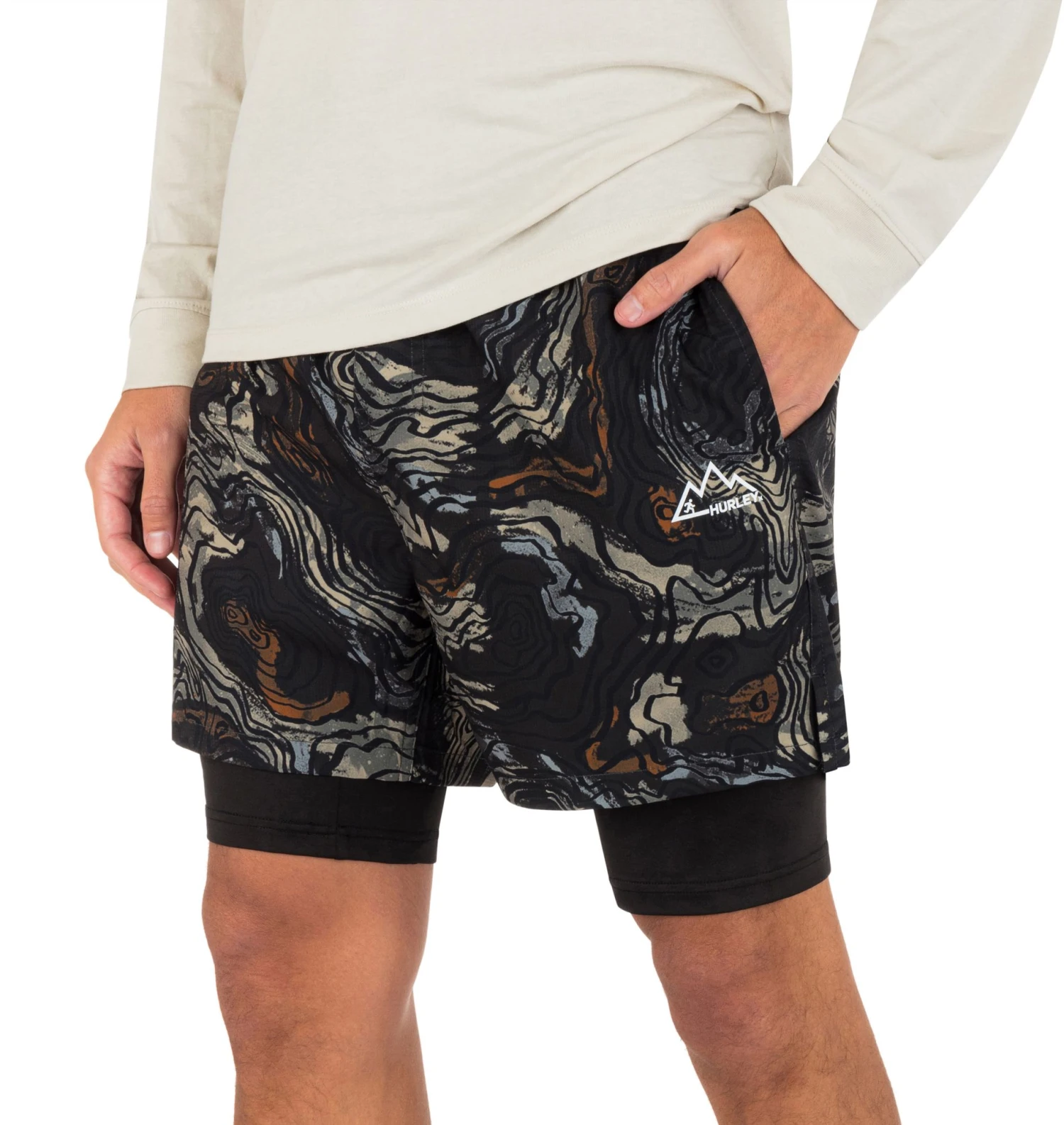 Hurley Men's H20-DRI Trek II Get Lost Combo 15.5" Shorts For Men Black 4 Hurley Men's H20-DRI Trek II Get Lost Combo 15.5" Shorts For Men Black - Image 3