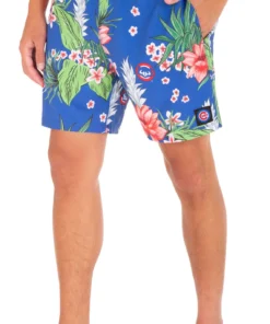 Hurley Men's Chicago Cubs Blue 17" Cannonball Board Shorts For Men