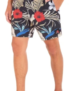Hurley X '47 Men's Arizona Diamondbacks Black 17" Cannonball Board Shorts For Men
