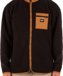 Hurley Men's Byron Burrito Track Full-Zip Sweatshirt For Men Velvet Brown