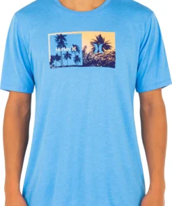 Hurley Men's Everyday Washed Swami Half Palm Short Sleeve Graphic T-Shirt For Men Unity Blue