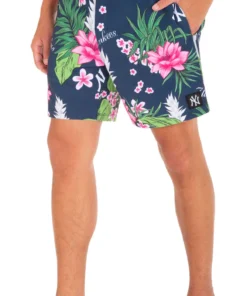 Hurley Men's New York Yankees Blue 17" Cannonball Board Shorts For Men