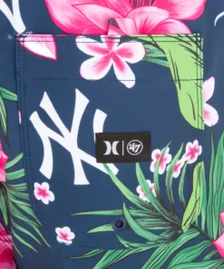 Hurley Men's New York Yankees Blue 17" Cannonball Board Shorts For Men -Deals The Tropi Trend Store unnamed file 1337