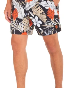Hurley Men's San Francisco Giants Black 17" Cannonball Board Shorts For Men