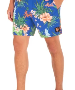 Hurley Men's New York Mets Blue 17" Cannonball Board Shorts For Men