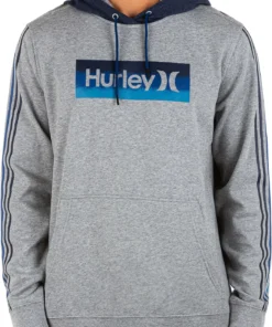 Hurley Men's One And Only Pinstripe Summer Pullover Sweatshirt For Men Dark Grey Heather