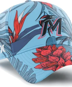 Hurley X '47 Men's Miami Marlins Blue Paradise MVP Adjustable Hat For Men