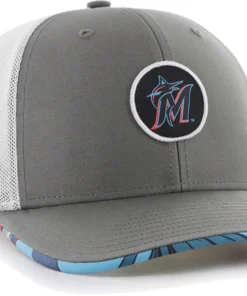 Hurley X '47 Men's Miami Marlins Dark Gray Paradise MVP Adjustable Hat For Men