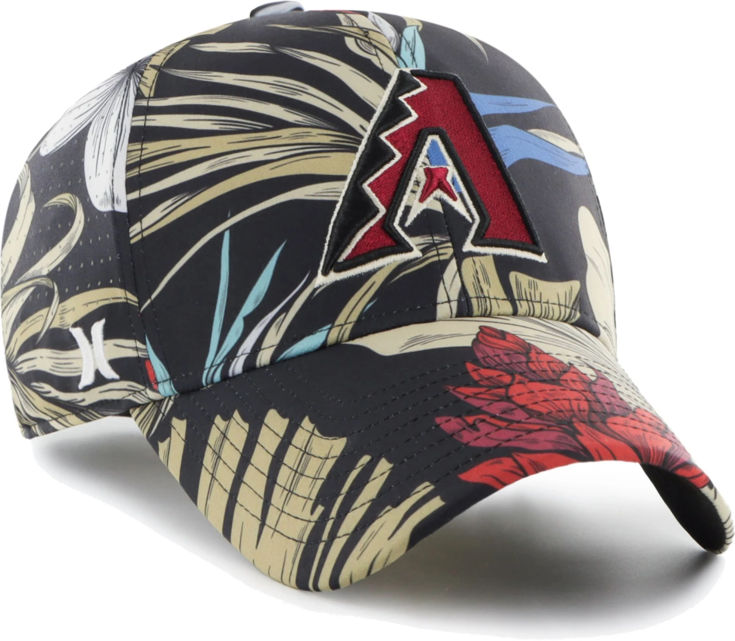 Hurley X '47 Men's Arizona Diamondbacks Black Paradise MVP Adjustable Hat For Men 3 Hurley X '47 Men's Arizona Diamondbacks Black Paradise MVP Adjustable Hat For Men