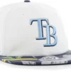 Hurley X '47 Men's Tampa Bay Rays White Captain Snapback Adjustable Hat For Men