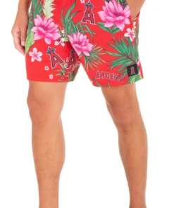 Deals The Tropi Trend Store 3 Hurley X '47 Men's Los Angeles Angels Red 17" Cannonball Board Shorts For Men