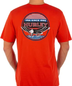 Hurley Everyday Washed USA Eagle Staple Graphic T-shirt For Men Chile Red