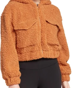 Hurley Women's Front Zip Babo Fur Bomber Jacket For Women Flax