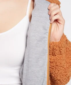 Hurley Women's Front Zip Babo Fur Bomber Jacket For Women Flax -Deals The Tropi Trend Store unnamed file 154