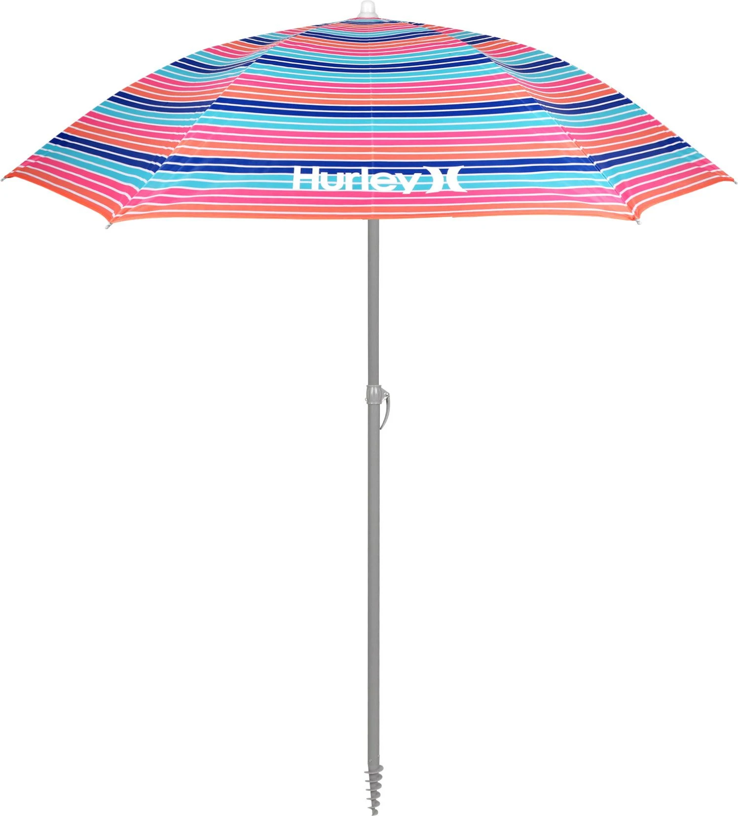 Hurley 7' Beach Umbrella For Unisex Bombay Stripe/sherbet 2 Hurley 7' Beach Umbrella For Unisex Bombay Stripe/sherbet