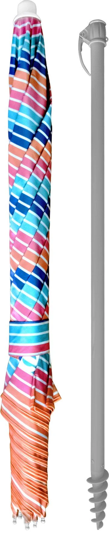 Hurley 7' Beach Umbrella For Unisex Bombay Stripe/sherbet 5 Hurley 7' Beach Umbrella For Unisex Bombay Stripe/sherbet - Image 4