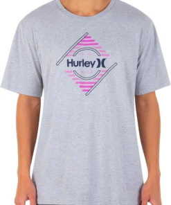 Hurley Men's Stairway Graphic T-Shirt For Men Heather Grey