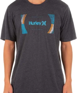 Hurley Men's Concrete Short Sleeve T-Shirt For Men Black Heather