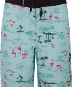 Hurley Boys' Flamingo Board Shorts For Boys' Teal Tint