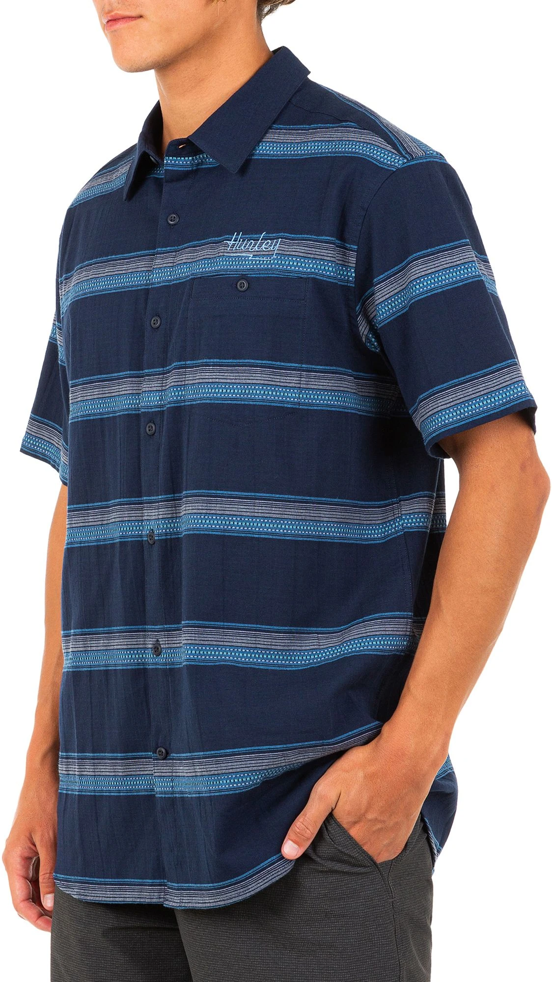 Hurley Men's Miles Stretch Short Sleeve Shirt For Men Summit White 5 Hurley Men's Miles Stretch Short Sleeve Shirt For Men Summit White - Image 3