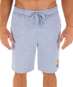 Hurley Men's Pride Square Fleece Shorts For Men Heather Grey