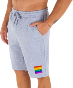 Hurley Men's Pride Square Fleece Shorts For Men Heather Grey -Deals The Tropi Trend Store unnamed file 454