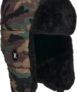 Hurley Men's Block Party Trapper Hat For Men Black