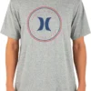 Hurley Men's Circle America Short Sleeve T-Shirt For Men Dark Grey Heather
