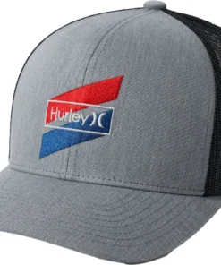 Hurley Icon Men's Slash Trucker Hat For Men Grey Heather