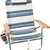 Hurley Mid-Height Wood Arm Beach Chair For Unisex Bronzed Blue