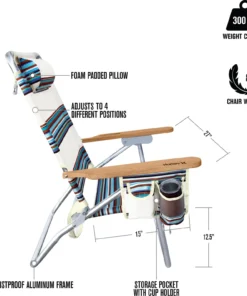 Hurley Mid-Height Wood Arm Beach Chair For Unisex Bronzed Blue -Deals The Tropi Trend Store unnamed file 497