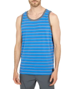Hurley Men's Balboa Stripe Tank Top For Men Signal Blue