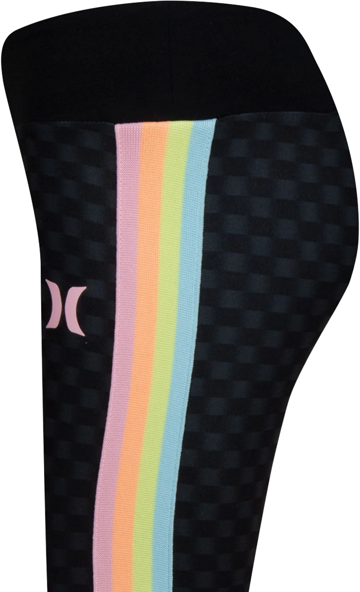 Hurley Girls' Check Print Active Leggings For Girls' Black 5 Hurley Girls' Check Print Active Leggings For Girls' Black - Image 3