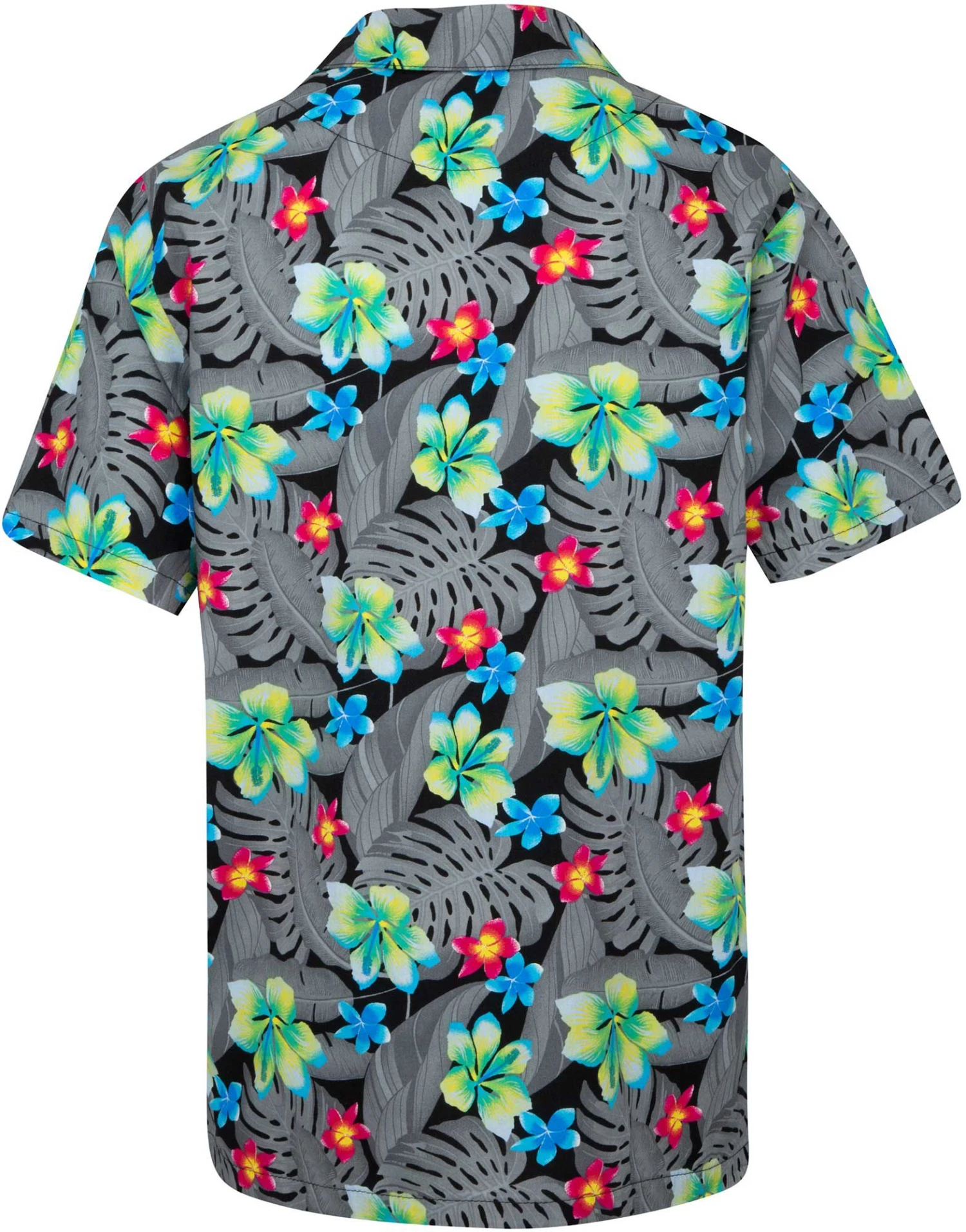 Hurley Boys' Tropical Printed Hawaiian Shirt For Boys' Black 4 Hurley Boys' Tropical Printed Hawaiian Shirt For Boys' Black - Image 2
