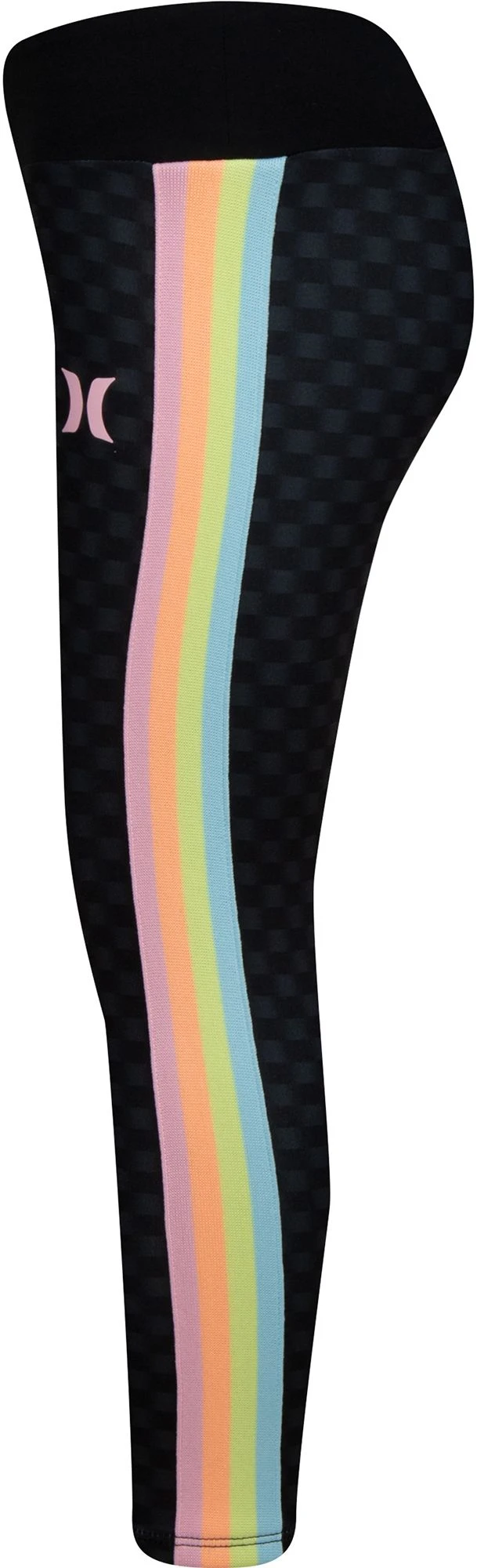 Hurley Girls' Check Print Active Leggings For Girls' Black 7 Hurley Girls' Check Print Active Leggings For Girls' Black - Image 5